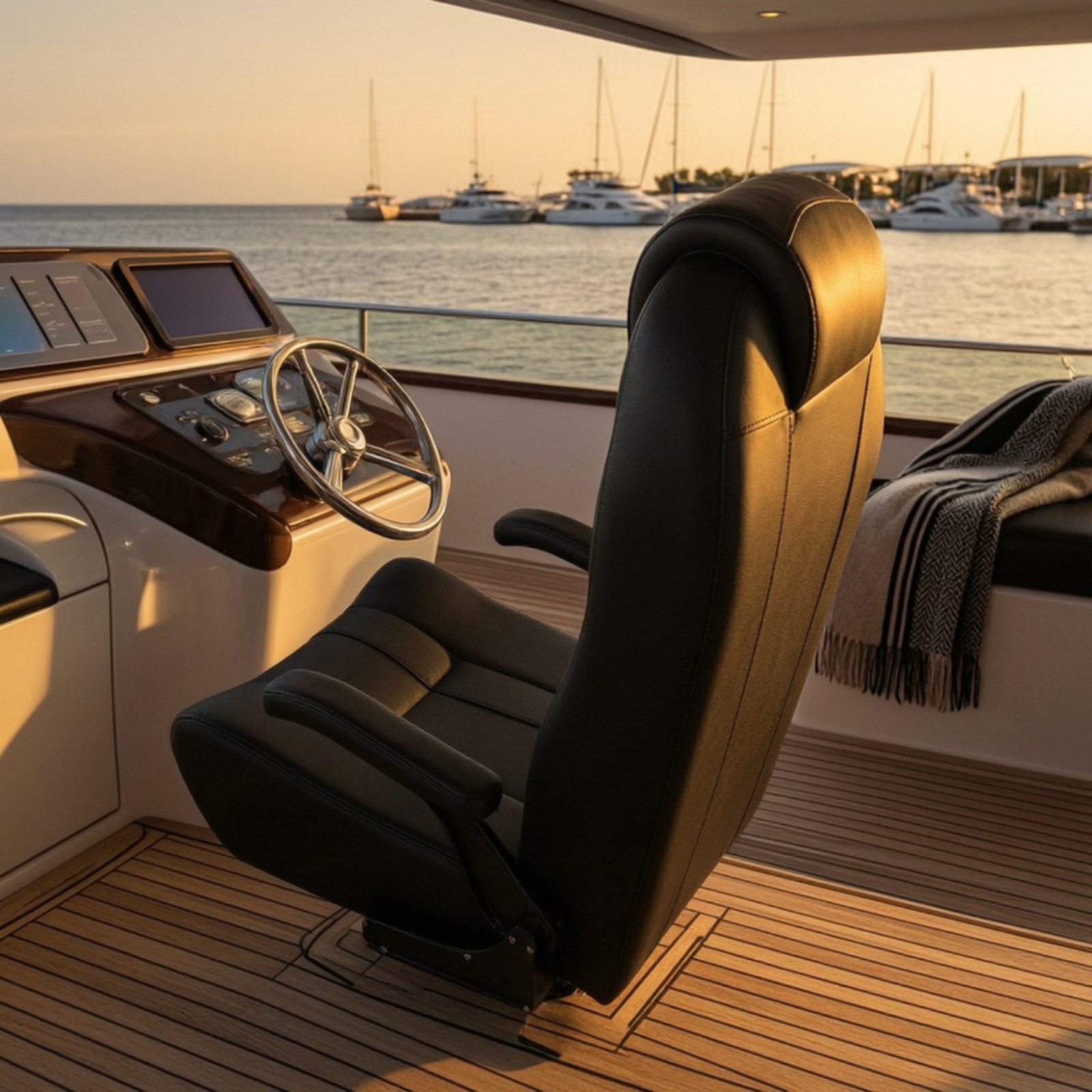 Fishing Boat Seat - Boat Driver Seat with Armrests Sturdy