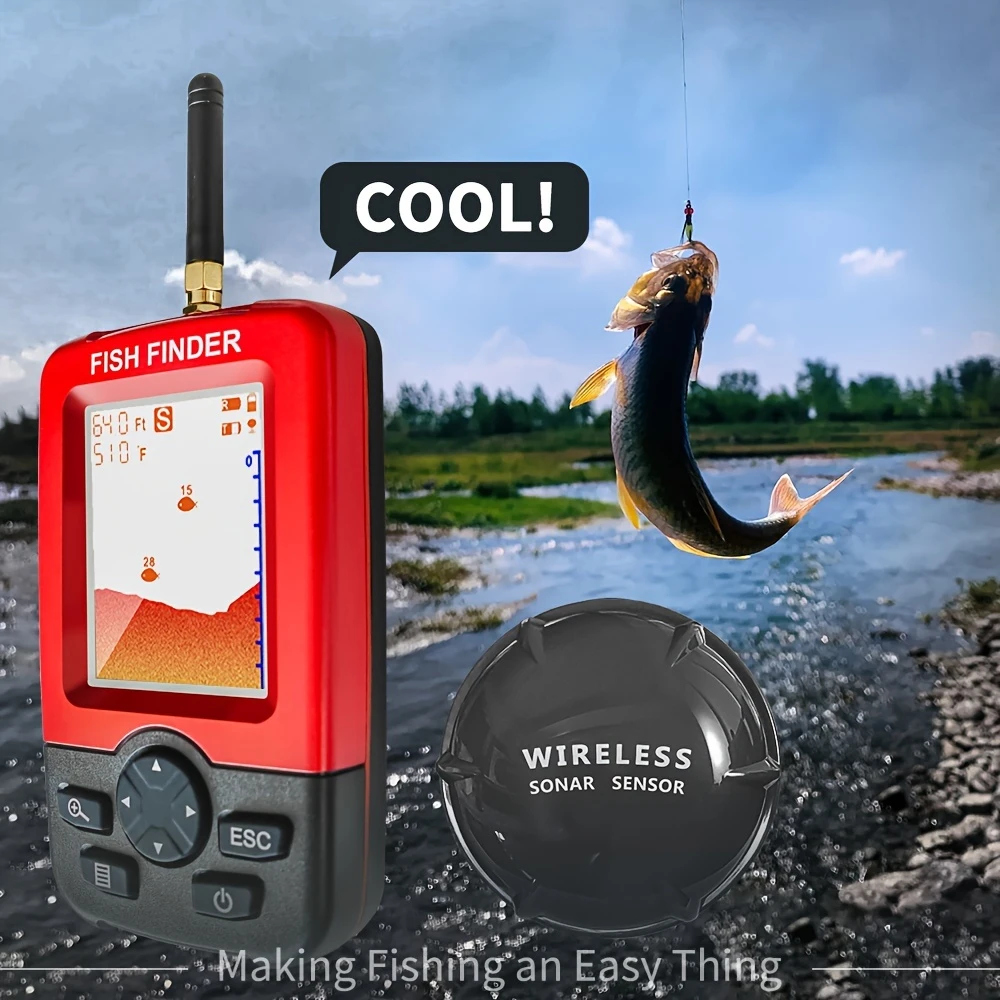 Portable Fish Finder, With Wir - Fishing Boat Depth Finder ulasan dan harga