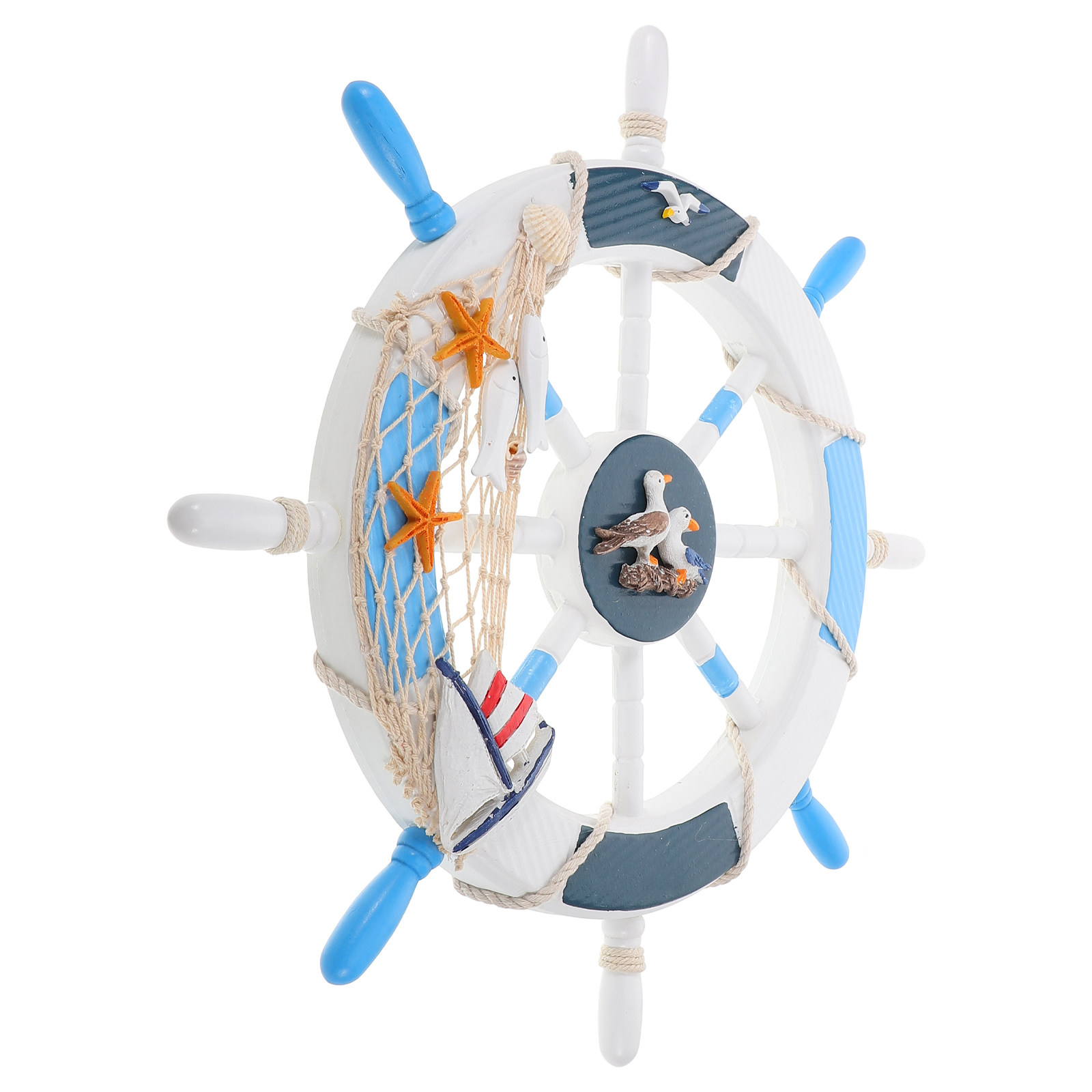Wooden Nautical Wall Decor Shi - Fishing Boat Steering Wheel ulasan dan harga