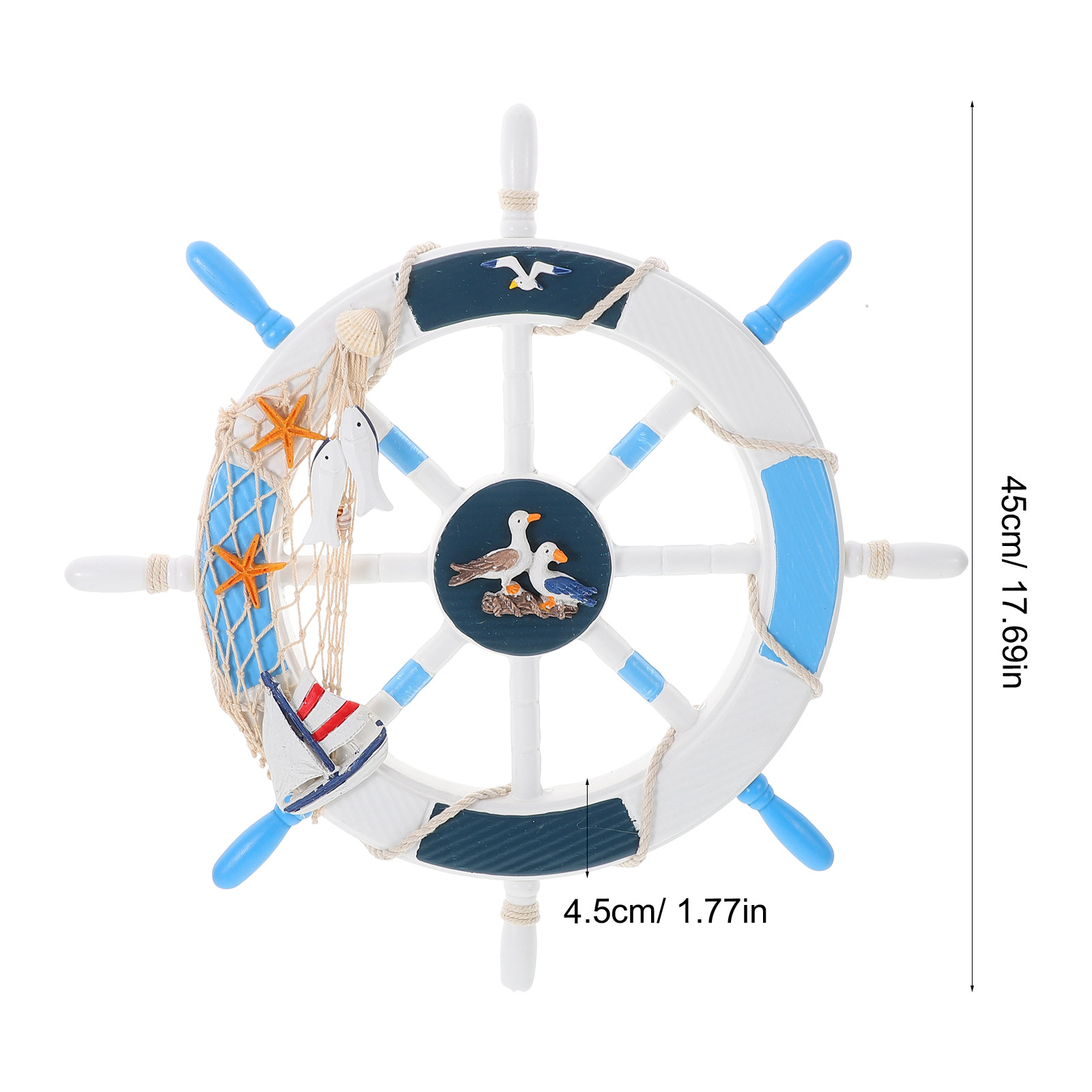 Wooden Nautical Wall Decor Shi - Fishing Boat Steering Wheel ulasan dan harga