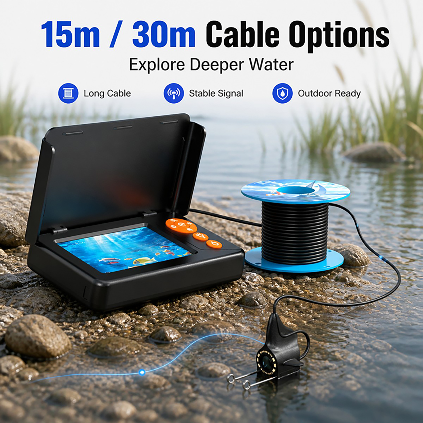 1080P HD Underwater Camera Fis - Fishing Boat Depth Finder ulasan dan harga