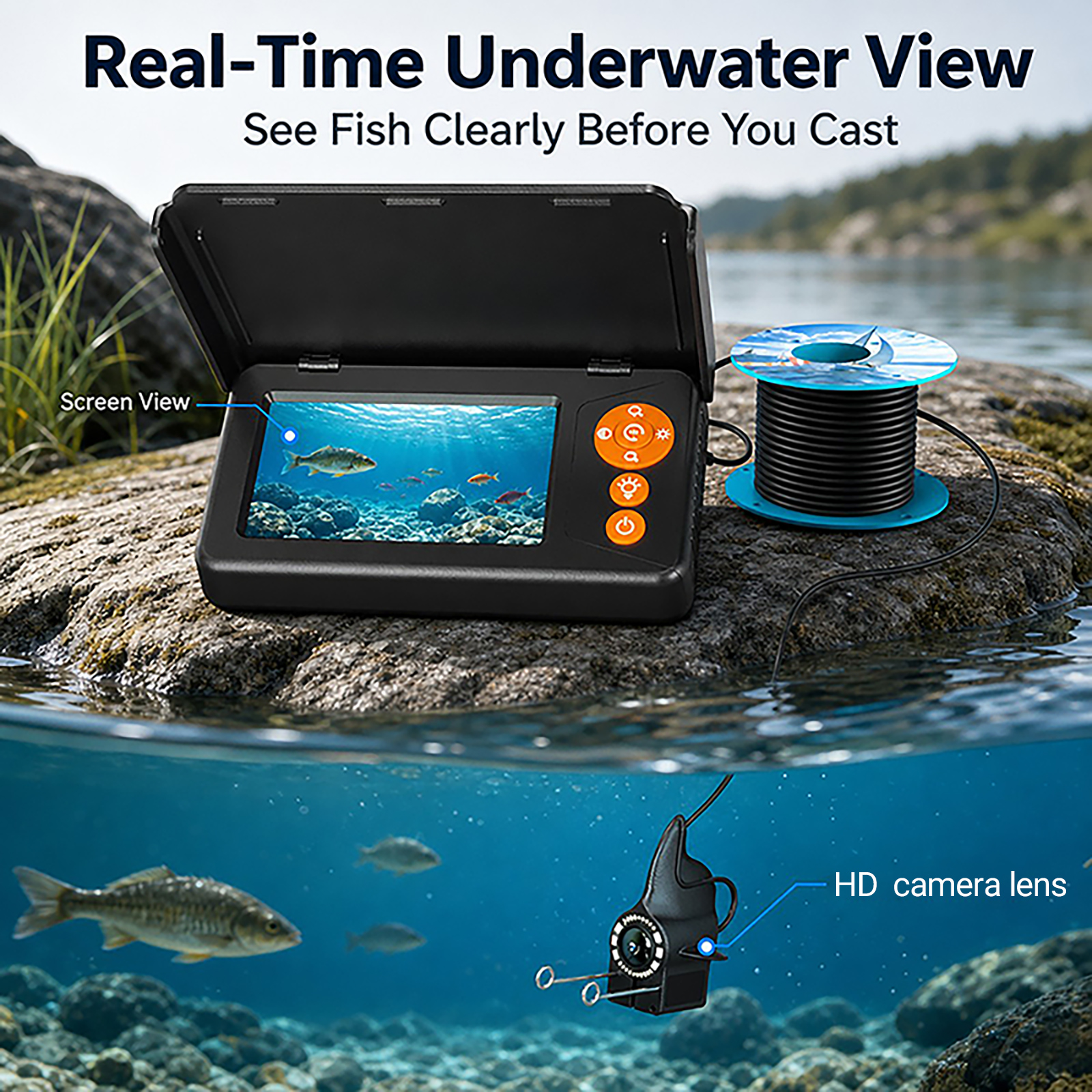 1080P HD Underwater Camera Fis - Fishing Boat Depth Finder ulasan dan harga